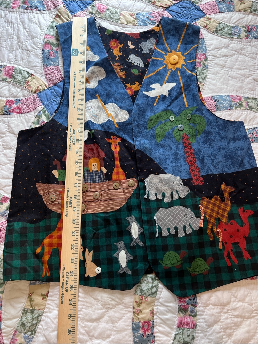 Handmade Noah’s Ark Storytelling Vest Animals 3D Details Teacher Art to Wear - Picture 9 of 11